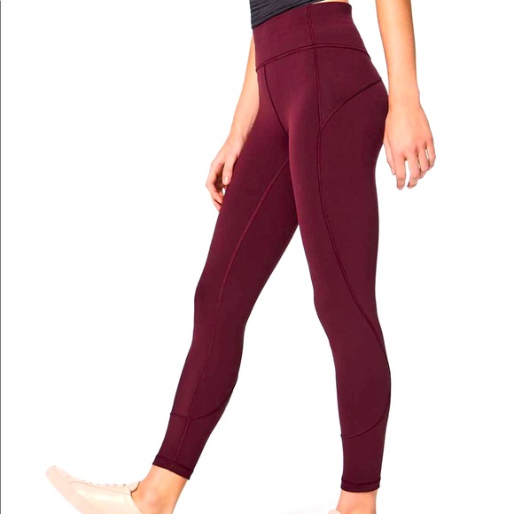 lululemon athletica Pants - lululemon In Movement leggings. Color: Cassis, size 6. Everlux material!